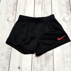 Nike size 6 girls black and pink mesh shorts
